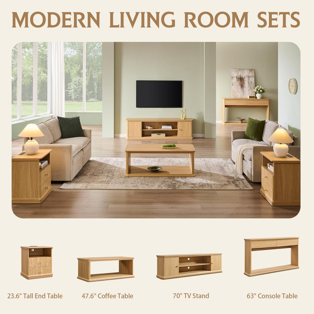 47.6" Wood Coffee Table Q793270