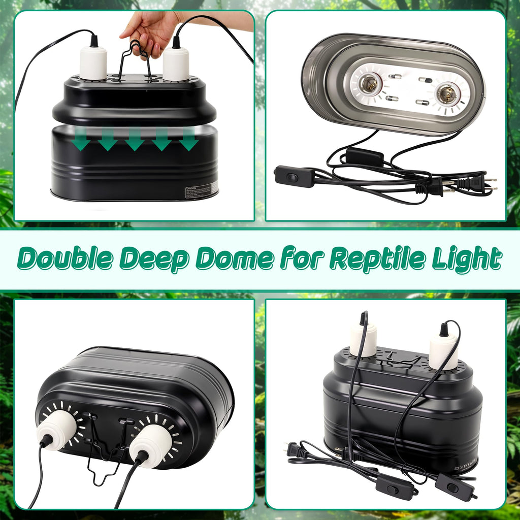 Reptile Light Fixture with Independent Switches L44930