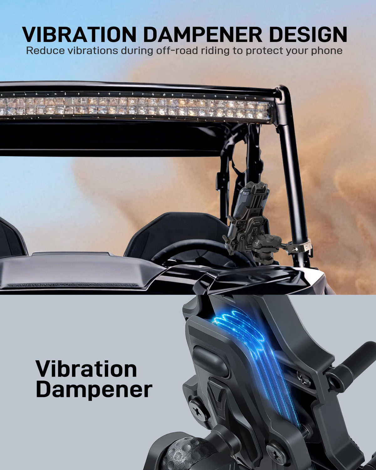 Anti-Theft UTV Phone Mount with Vibration Dampener D996