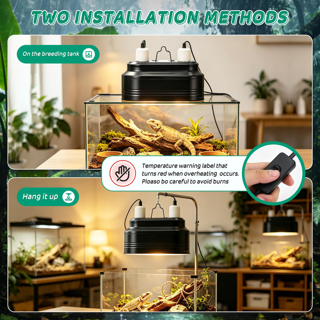 Reptile Light Fixture with Independent Switches L44930
