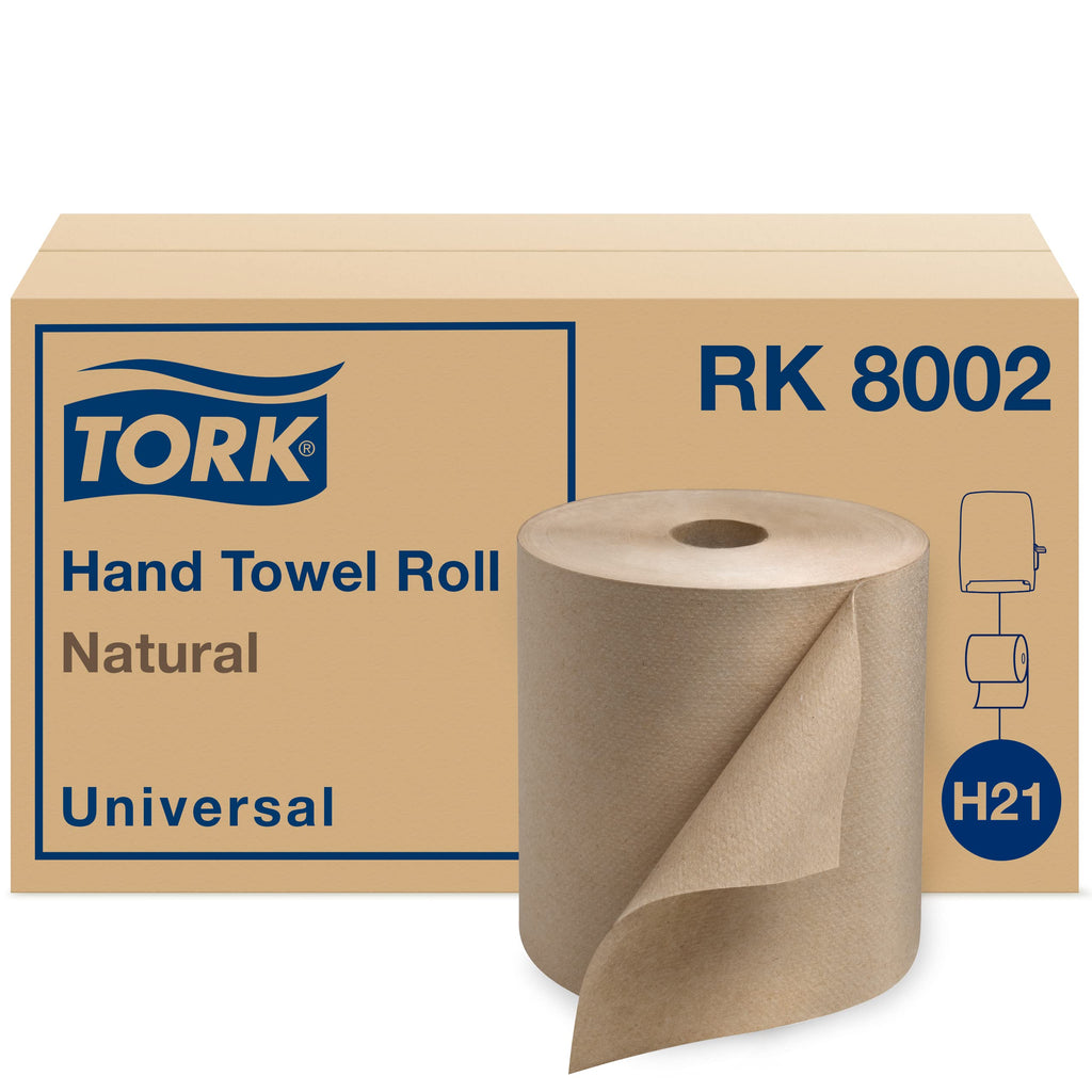 Natural Paper Hand Towel Roll, 6 Rolls x 800 Ft B156140