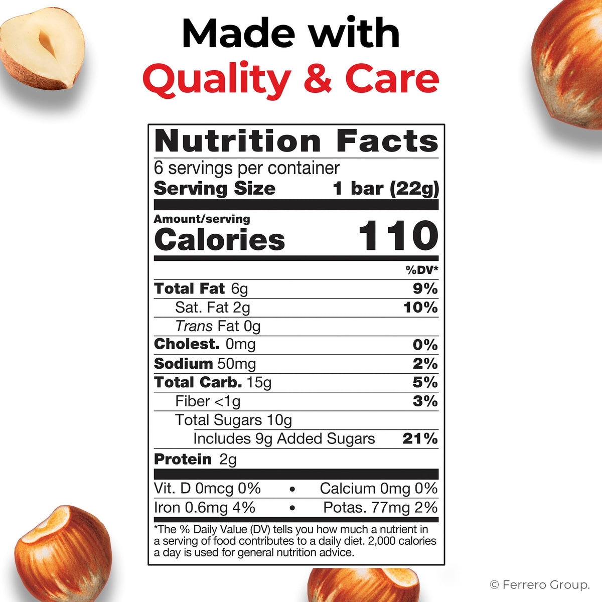 Hazelnut Spread Wafer Bars 1.55 oz 16 Packs A590007
