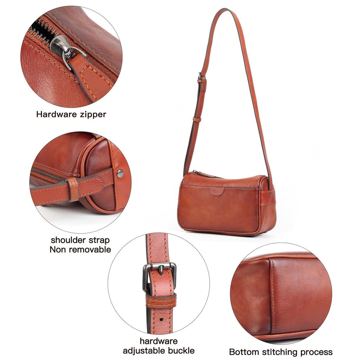 Genuine Leather Crossbody Bag S1956