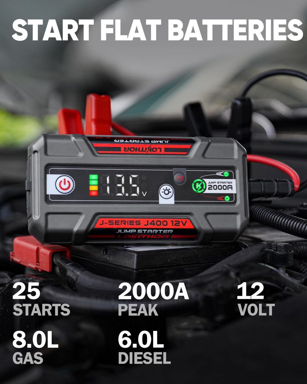 Portable Jump Starter for 8.0L Gas & 6.0L Diesel Engines A26382