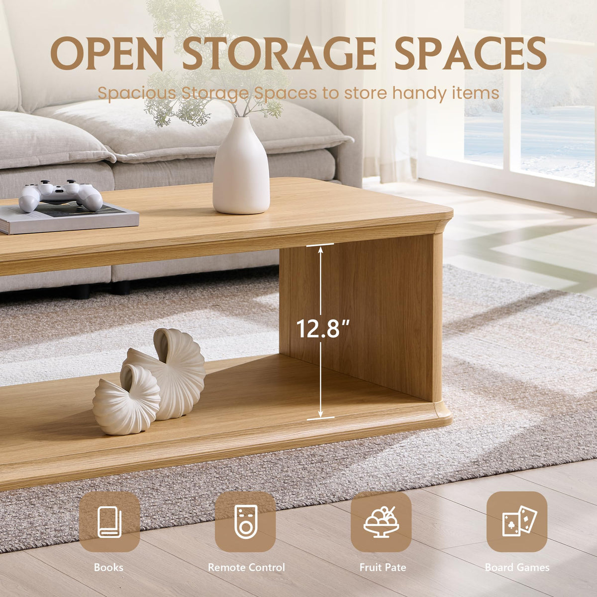 47.6" Wood Coffee Table Q793270