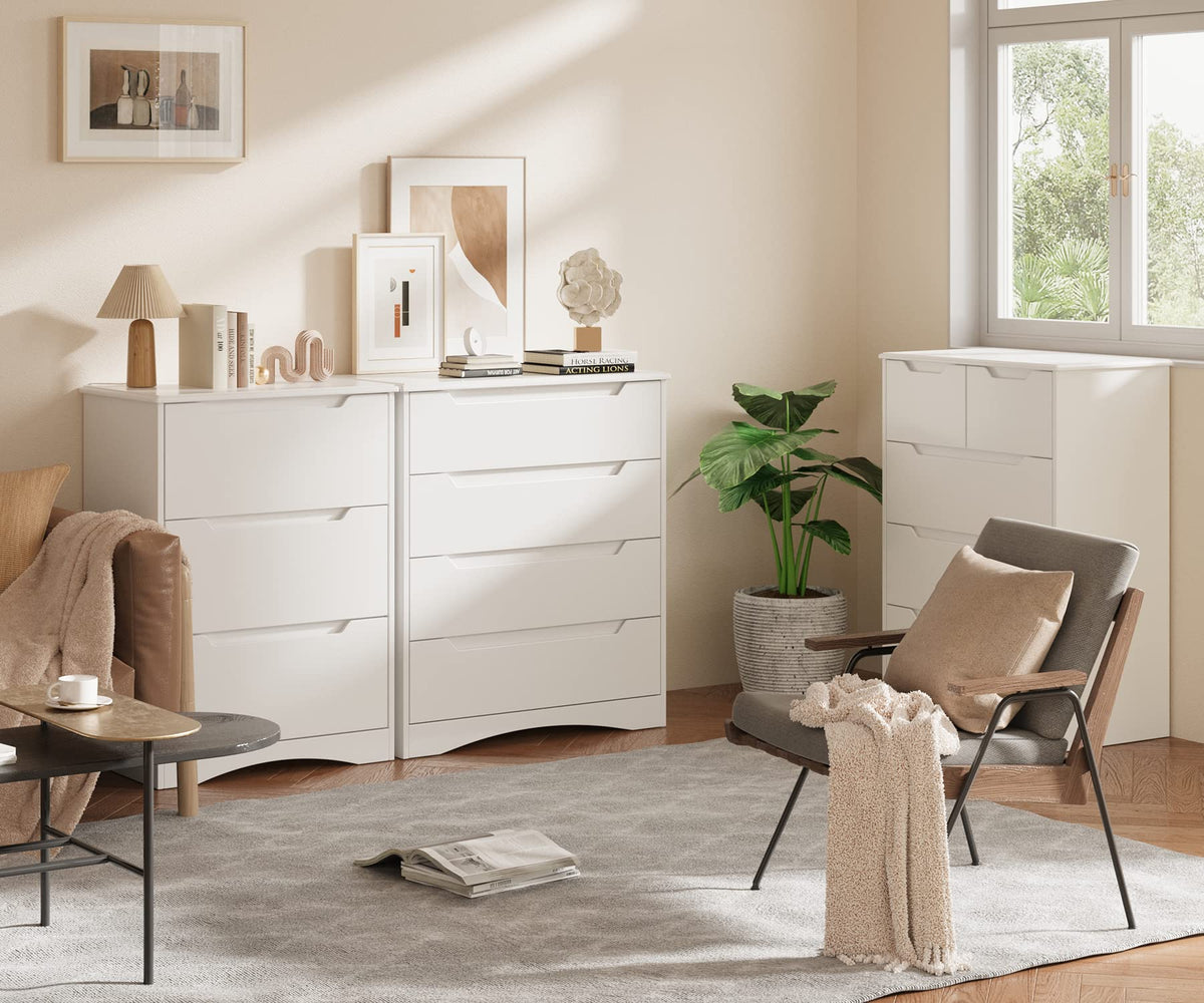 White 4 Drawer Dresser E6828