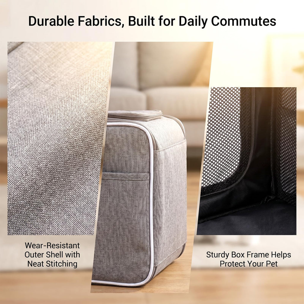 Foldable Expandable Pet Carrier Backpack for Bicycle Handlebar, Gray B23596
