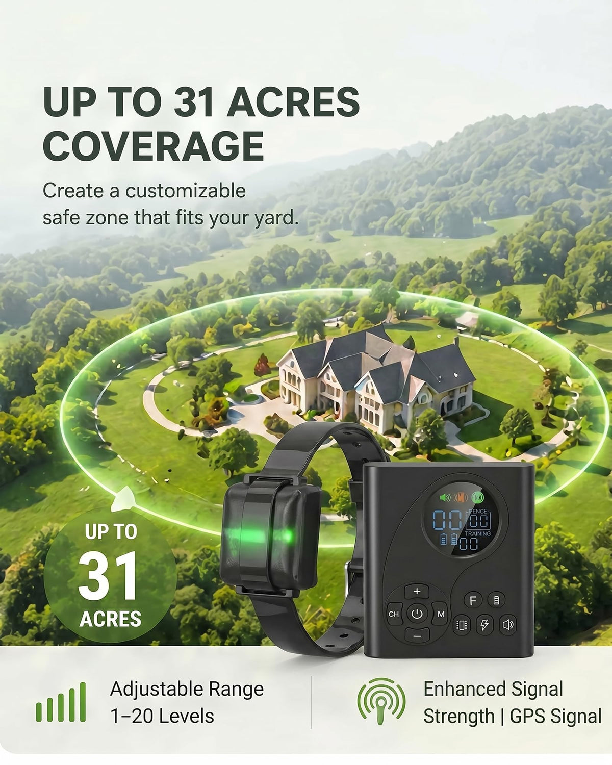 Wireless Dog Fence with Remote Collar F18202