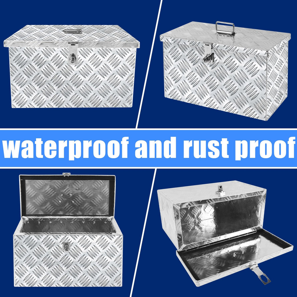 16 Inch Aluminum Waterproof Truck Bed Toolbox with Lock and Keys H207715