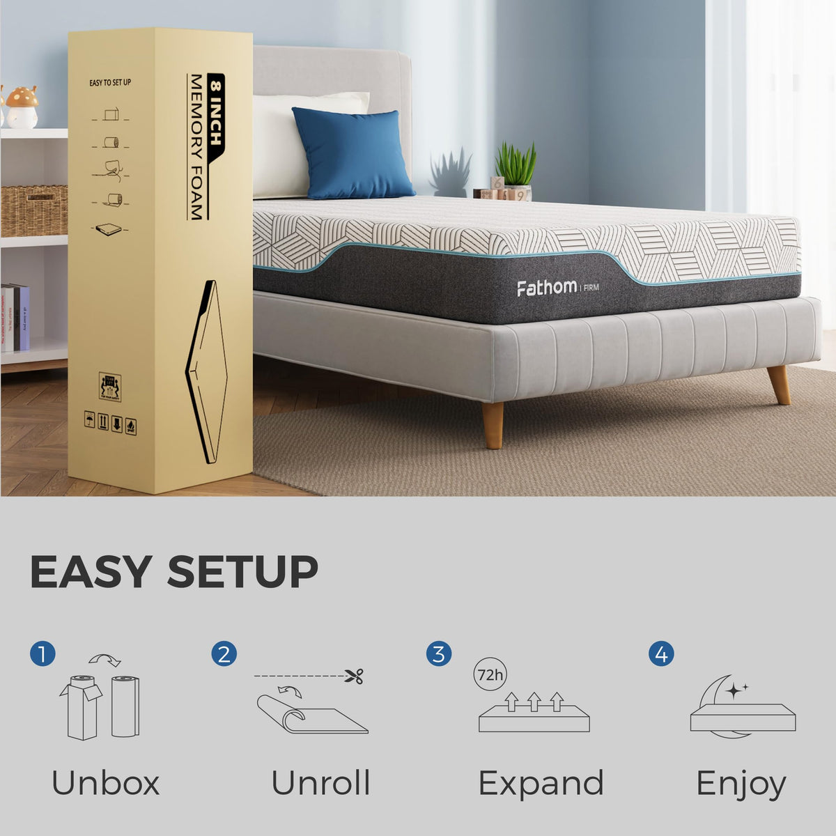 Twin 6 Inch Memory Foam Mattress U51006