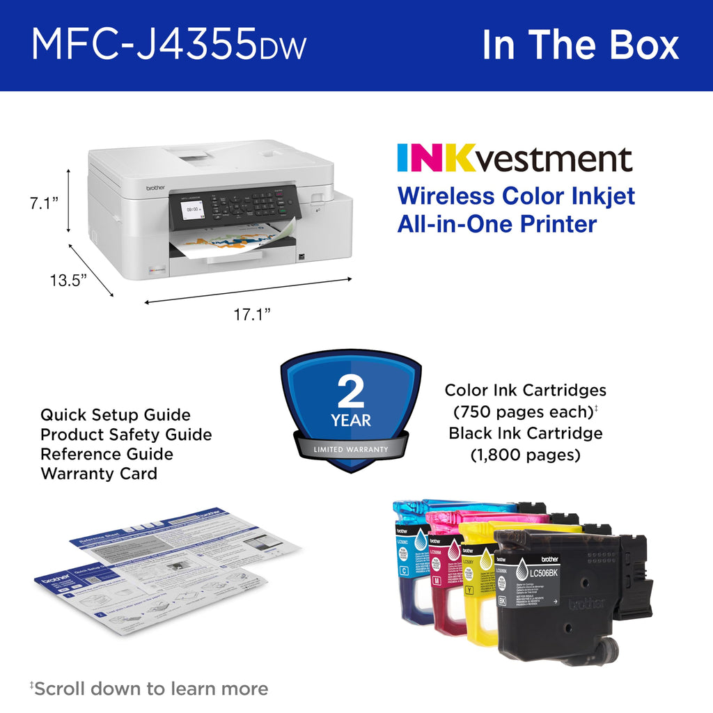 Wireless Color Inkjet All-in-One Printer with Color Display and Manual Feed Slot C27491