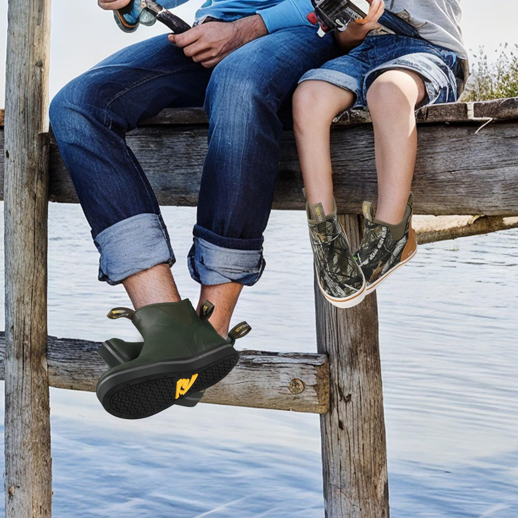 Waterproof Rubber Ankle Deck Boots with Memory Foam E733614