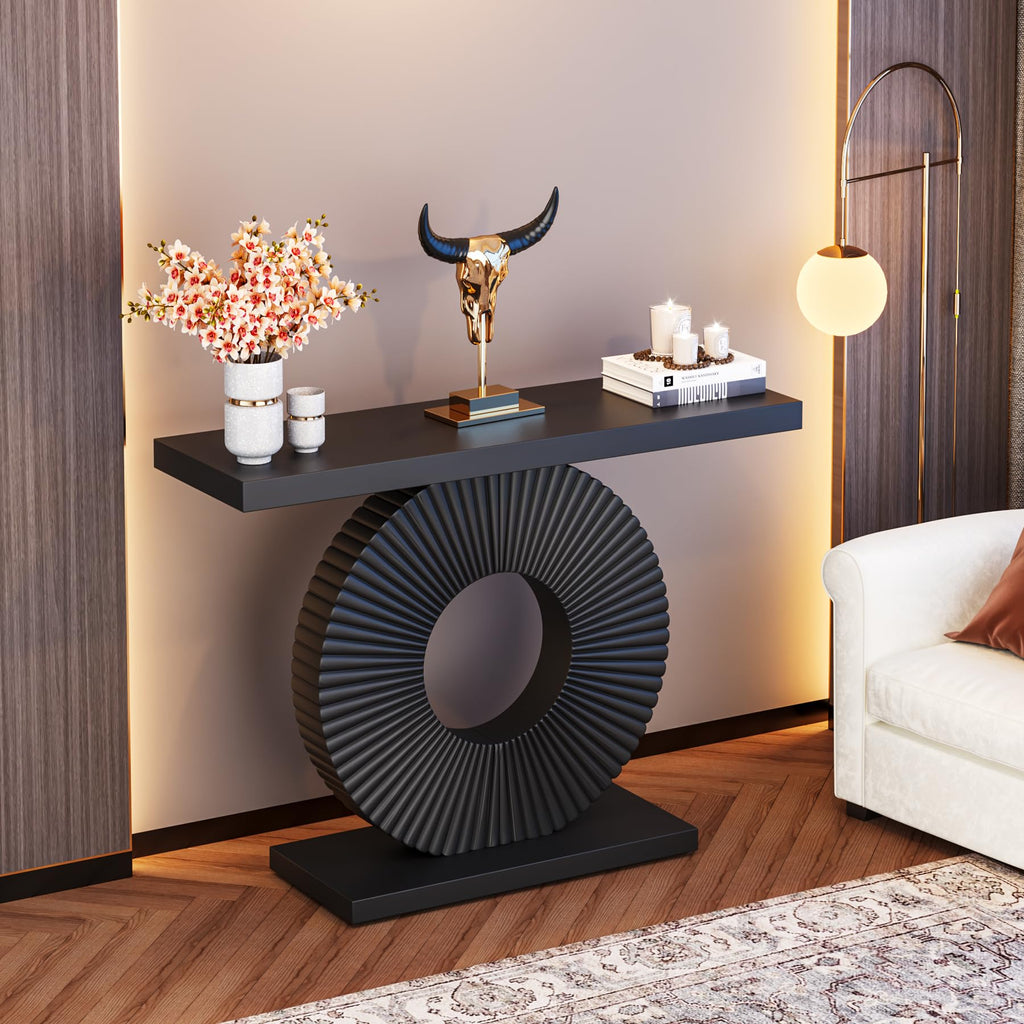 Black 40 inch Wood Console Table S48377