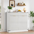 White 20 Gallon Tilt Out Trash Cabinet with Charging Station and 2 Drawers F957564