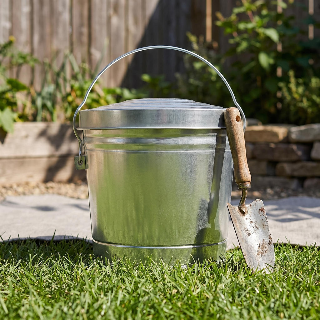 Galvanized Steel 6 Gallon Storage Can with Locking Lid B19058
