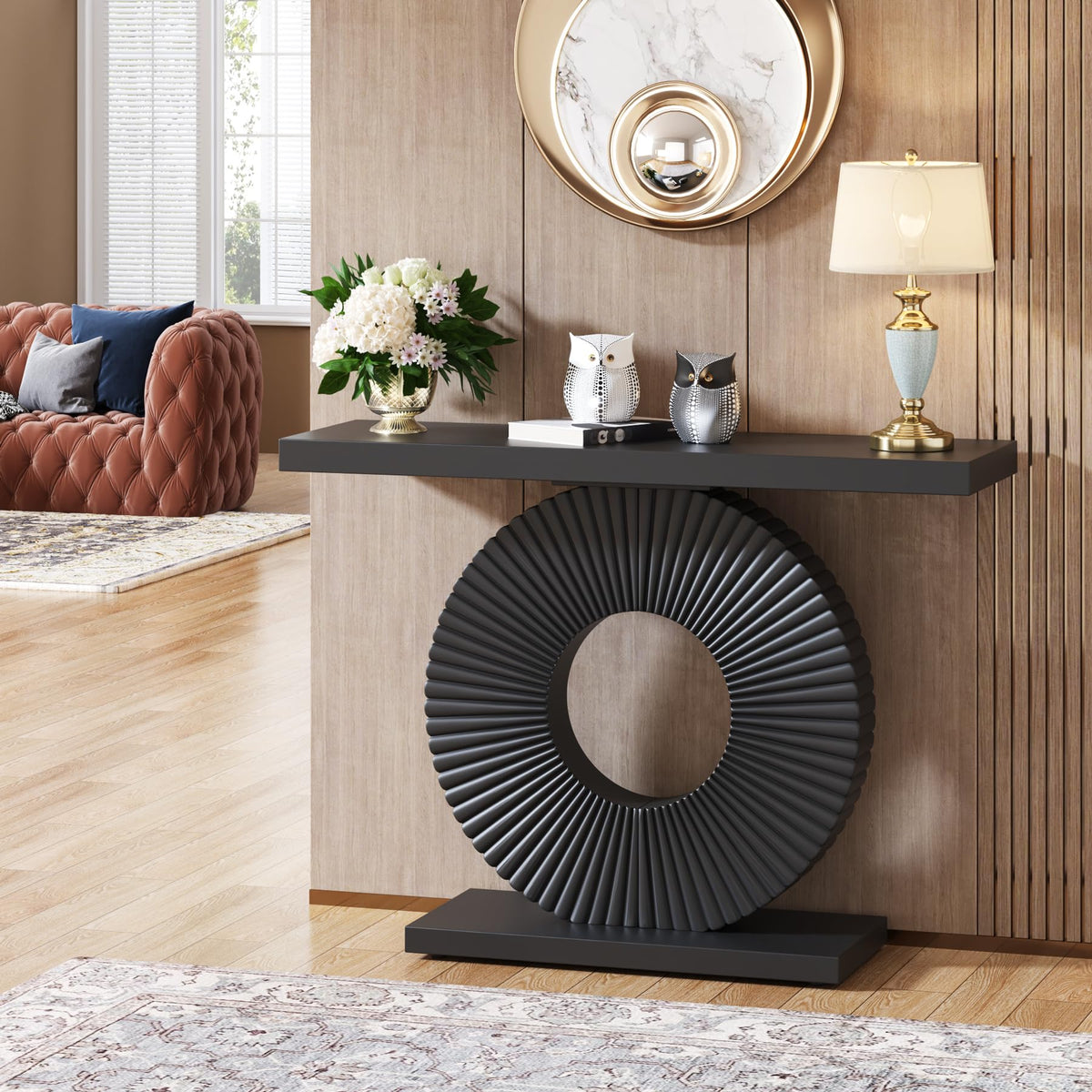Black 40 inch Wood Console Table S48377