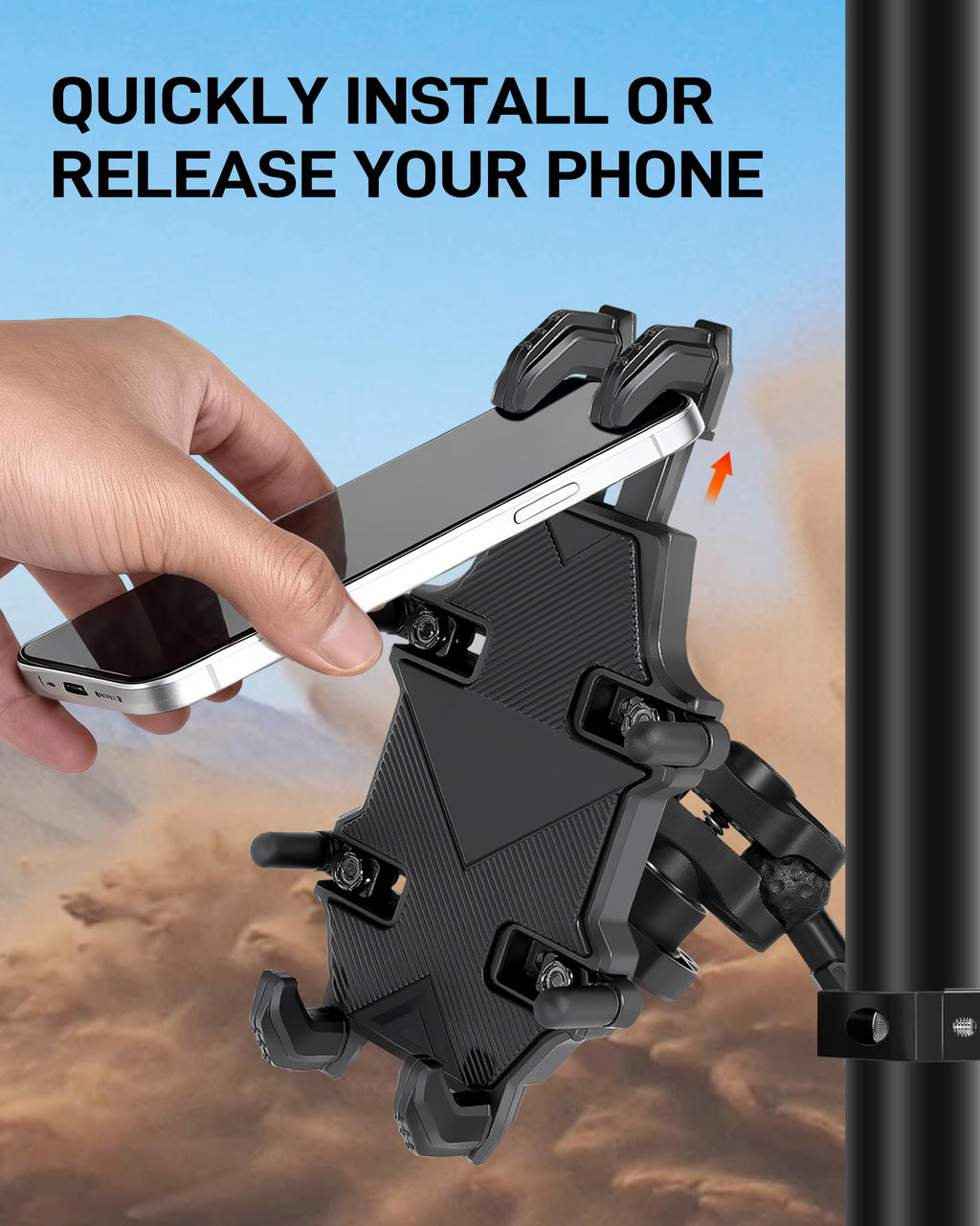 Anti-Theft UTV Phone Mount with Vibration Dampener D996