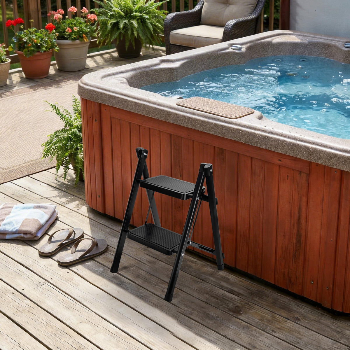 Foldable 2-Step Non-Slip Spa Steps R9440