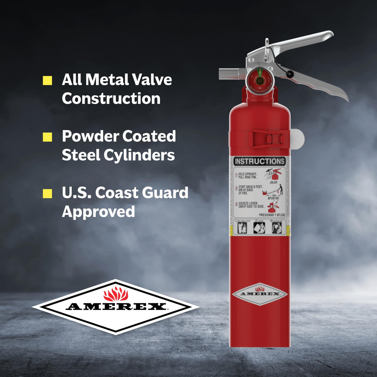 2.5 lb. ABC Dry Chemical Fire Extinguisher with Wall Bracket, 2 Pack U9812