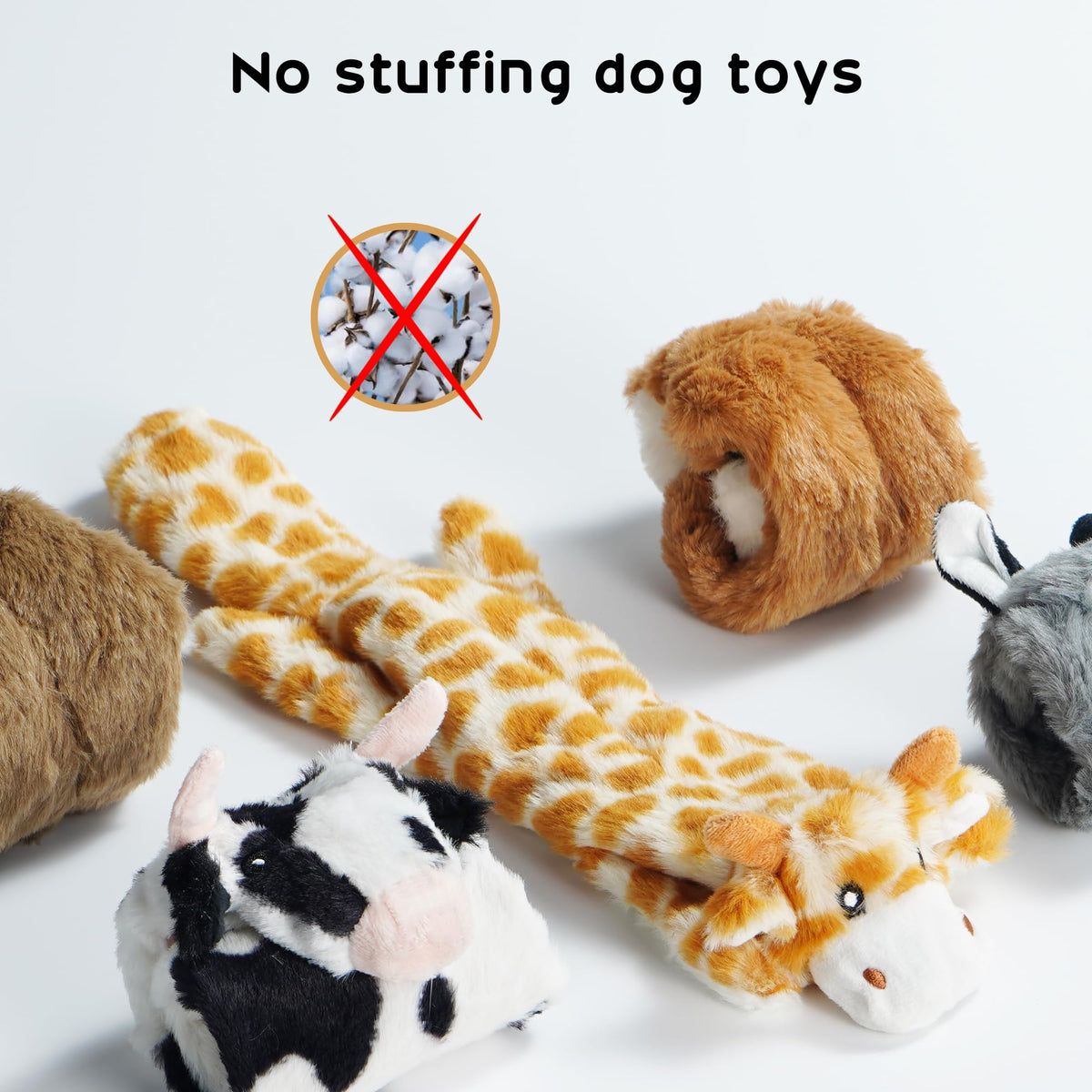 5 PCS Crinkle Plush Dog Squeaky Toys I715