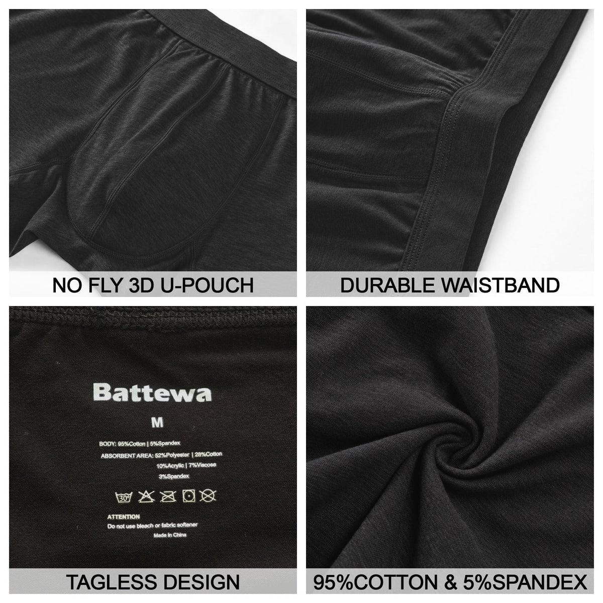Mens Washable Incontinence Underwear 50ml Absorbent 4XL D518249
