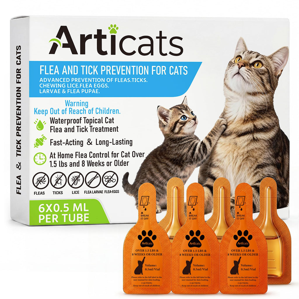 Flea and Tick Prevention for Cats & Kittens, Topical Cat Flea and Tick Treatment 6-Dose U42861