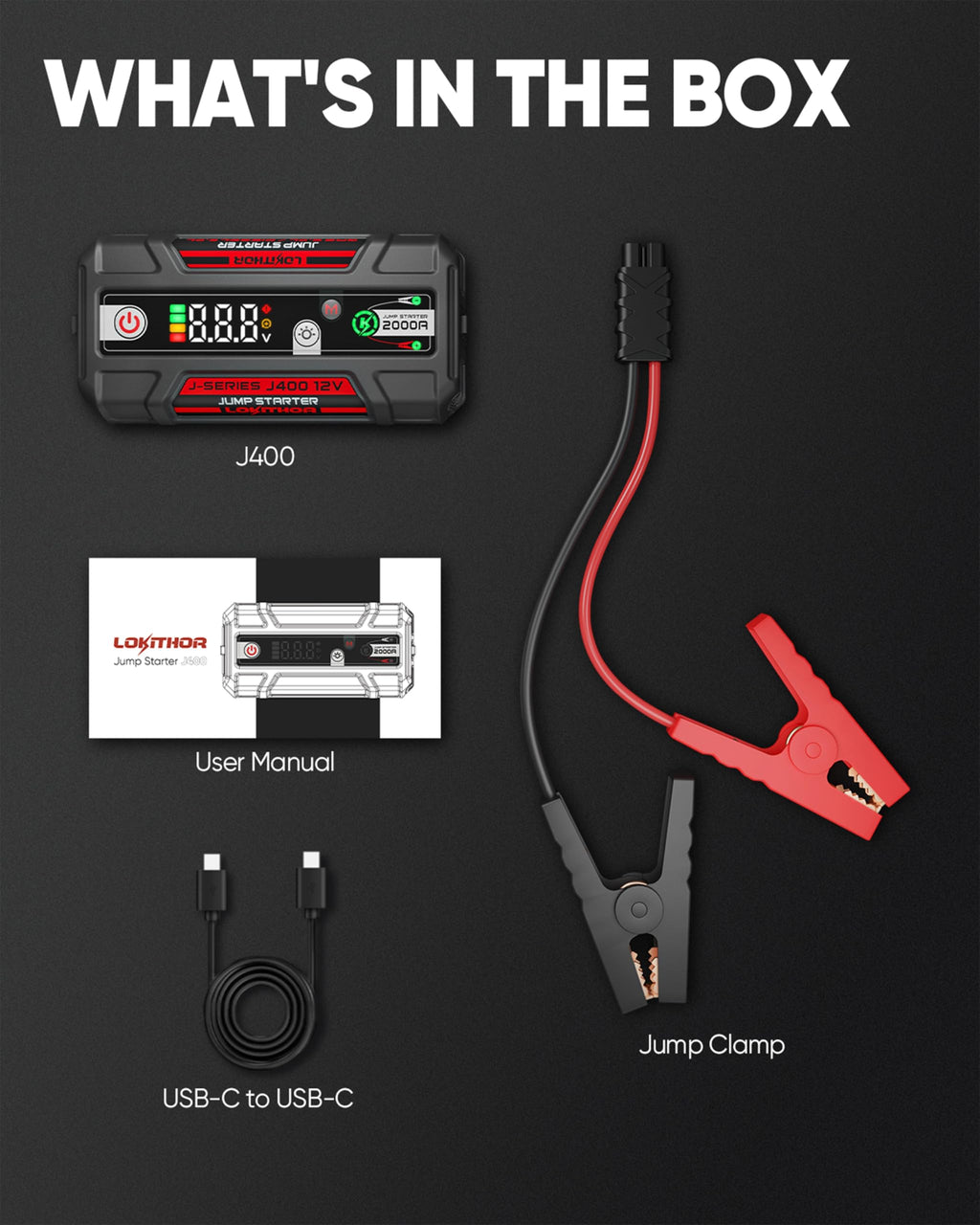 Portable Jump Starter for 8.0L Gas & 6.0L Diesel Engines A26382
