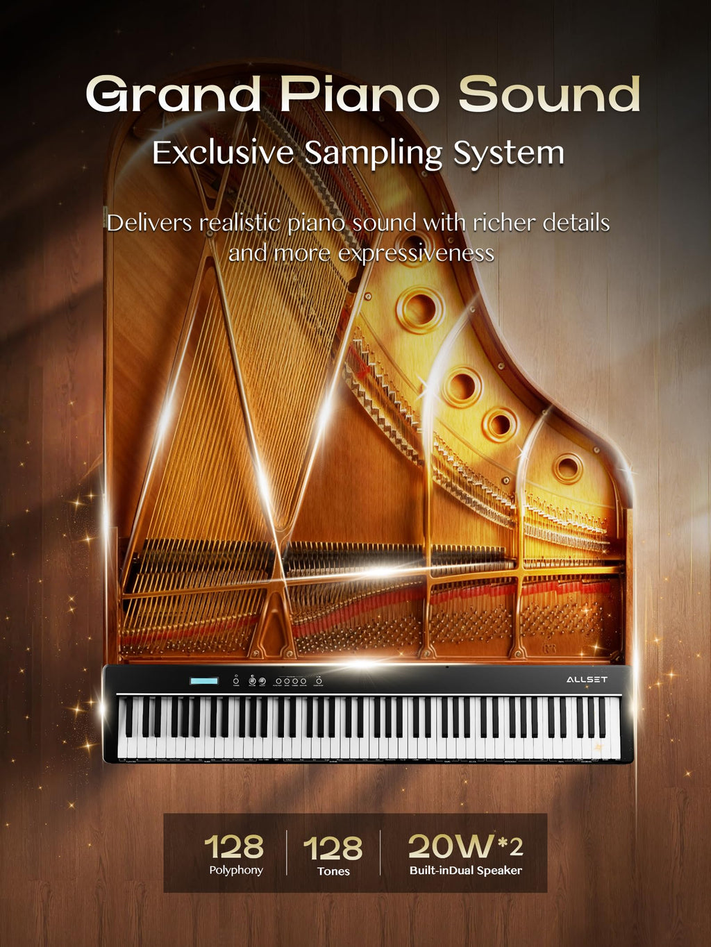 88-Key Weighted Action Digital Piano with Wooden Stand Y767