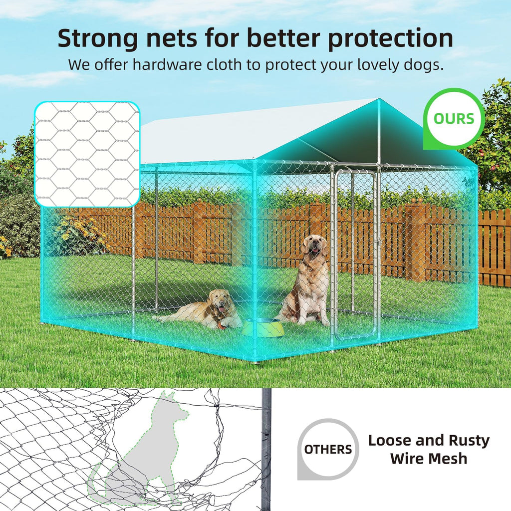 10x10 ft Heavy Duty Outdoor Dog Kennel Y2783