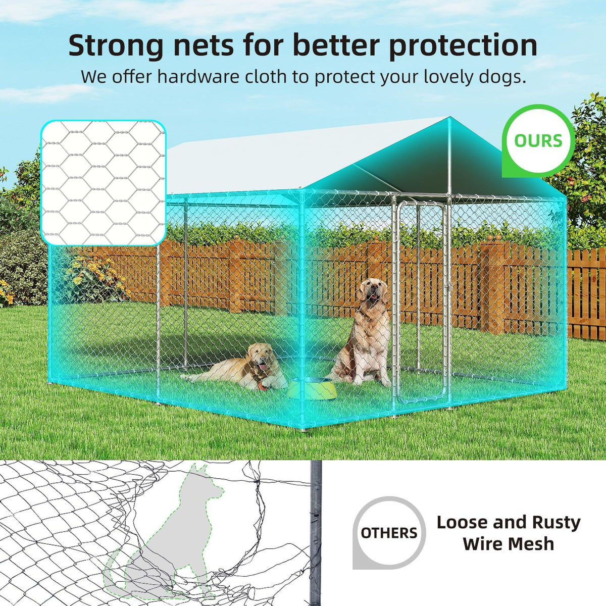 10x10 ft Heavy Duty Outdoor Dog Kennel Y2783