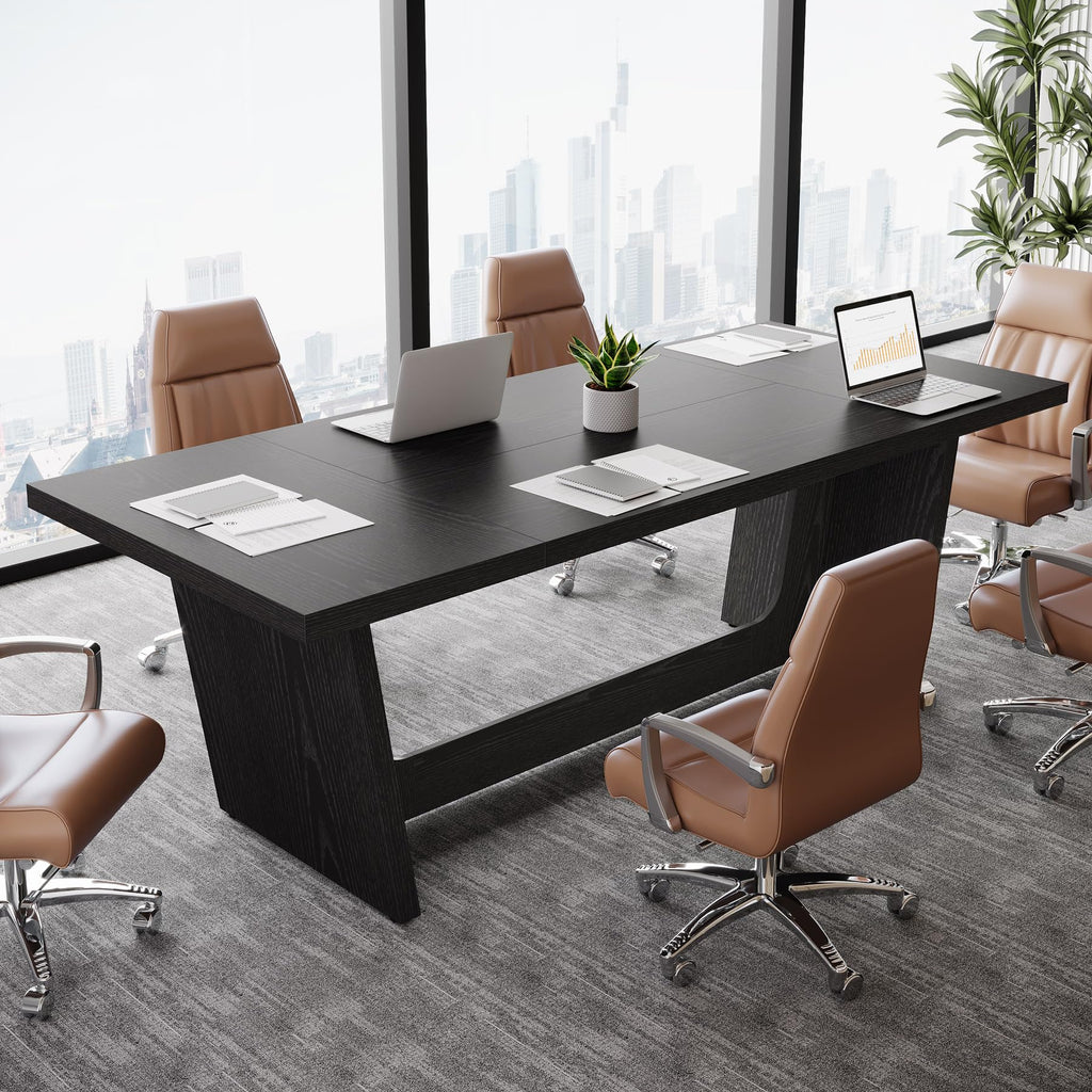 6 FT Rectangular Conference Table with Pedestal Base O92537