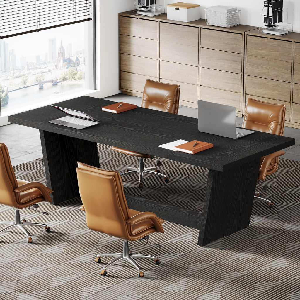 6 FT Rectangular Conference Table with Pedestal Base O92537
