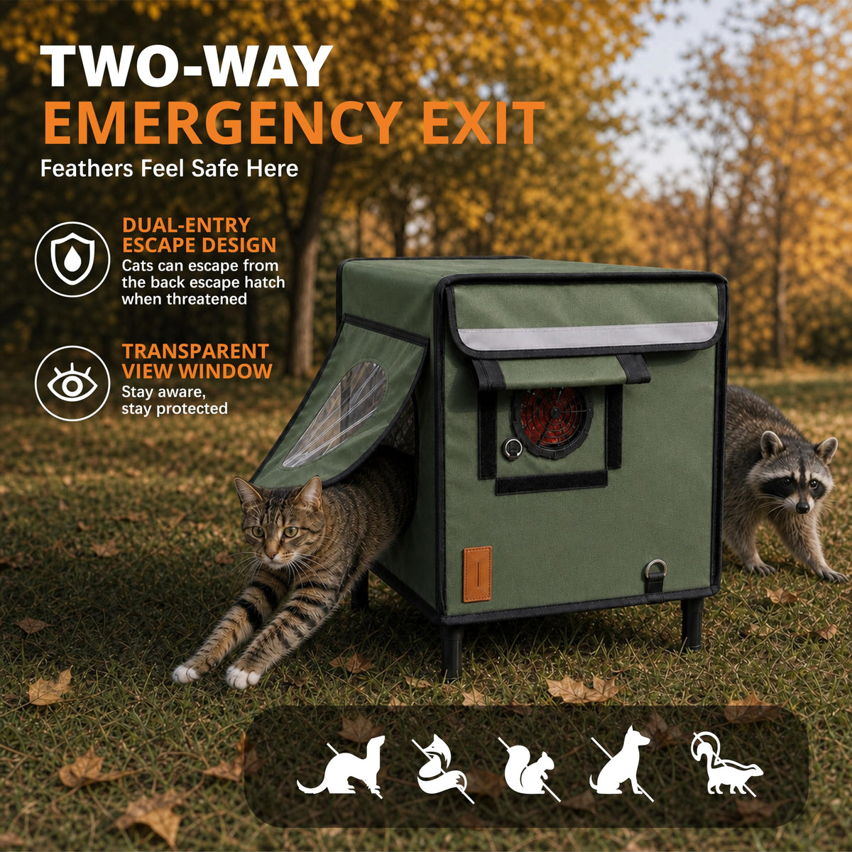 Waterproof Insulated Outdoor Cat House H3077