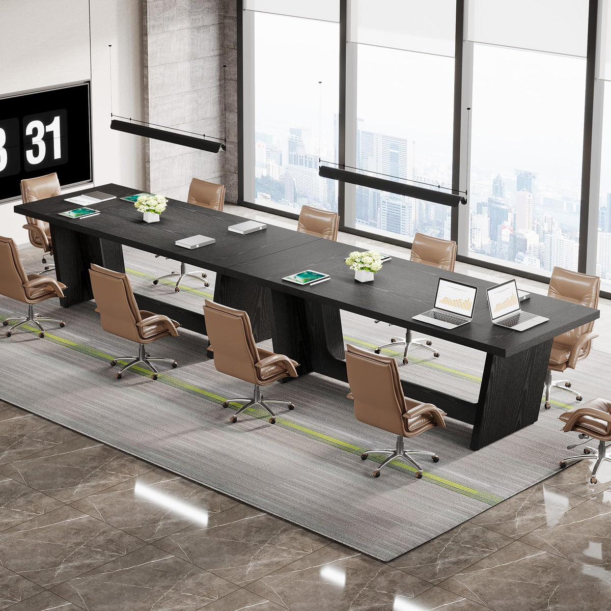 6 FT Rectangular Conference Table with Pedestal Base O92537