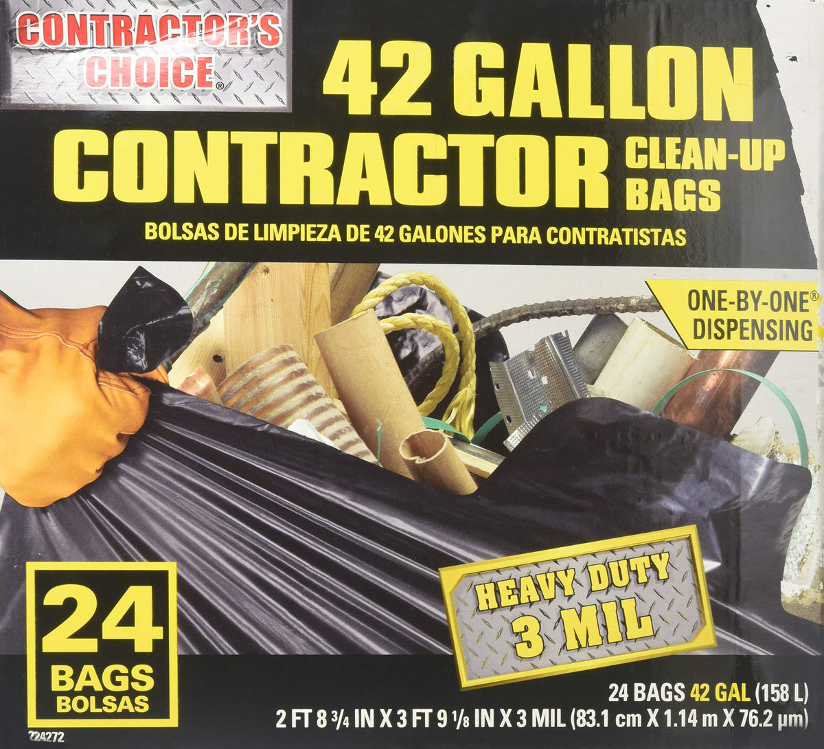 42-Gallon Outdoor Construction Trash Bags L1478