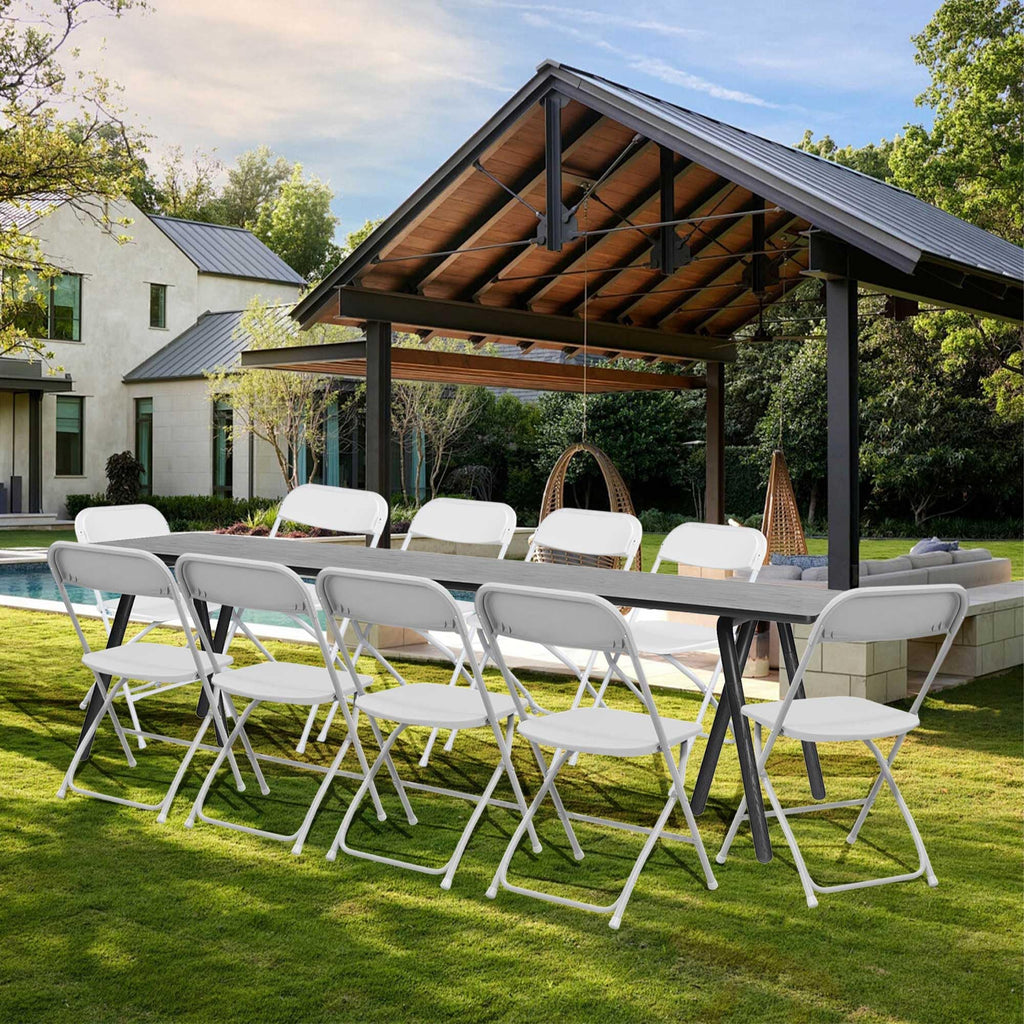 10 Pack White Folding Chairs 350LBS Capacity Steel A843